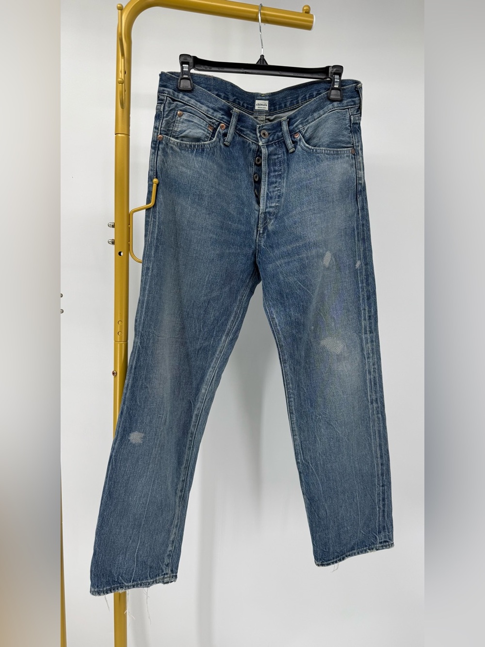 Chimala CS37-WP07 Selvedge Denim Ankle Cut Distressed Jeans Size 26